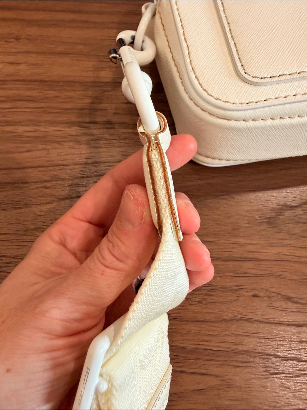 Marc Jacobs Snapshot Leather Crossbody Bag White Toned Hardware Designer Classy - Picture 9 of 16